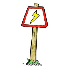 cartoon electrical warning sign N5