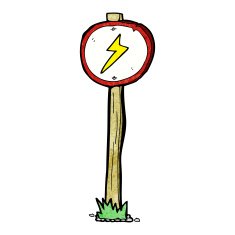 cartoon electrical warning sign N7