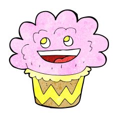 cartoon happy cupcake N2