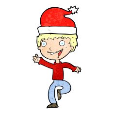 cartoon man ready for christmas N43