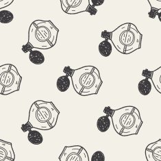 Doodle Perfume seamless pattern background