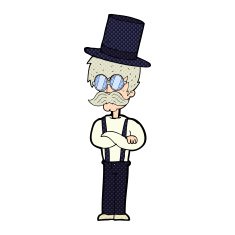 cartoon man wearing hat N16