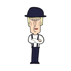cartoon man wearing hat N17