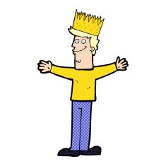 cartoon man wearing crown N3