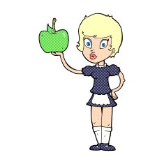 cartoon waitress with healthy food N3