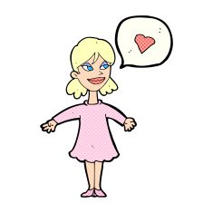 cartoon woman in love N58
