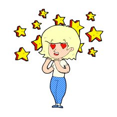 cartoon woman in love N60