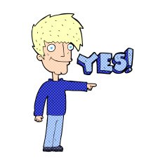 cartoon man saying yes N5