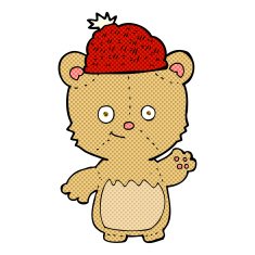 cartoon bear in hat N45
