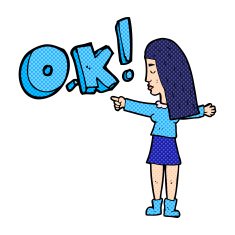 cartoon woman thinking OK N5