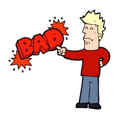 cartoon man pointing out the bad N6