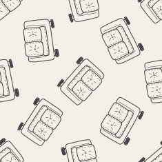 Sofa doodle seamless pattern background free image download