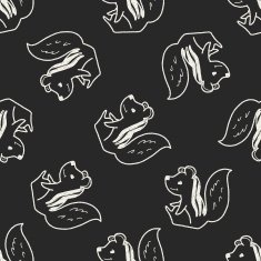 squirrel doodle seamless pattern background N3