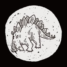 Stegosaurus dinosaur doodle N3