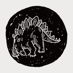 Stegosaurus dinosaur doodle N4