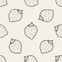 Strawberry doodle seamless pattern background