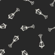 street lamp doodle seamless pattern background N2
