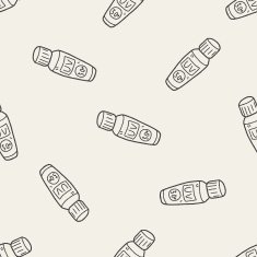 sunscreen doodle seamless pattern background
