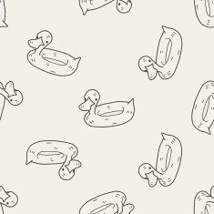 swim ring doodle seamless pattern background