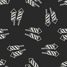 doodle rockets seamless pattern background