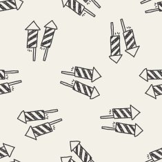 doodle rockets seamless pattern background N2
