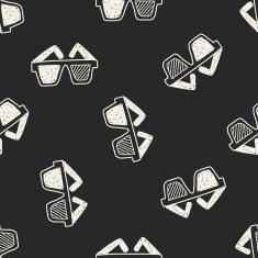 3d glasses doodle seamless pattern background