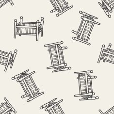 baby bed doodle seamless pattern background N5