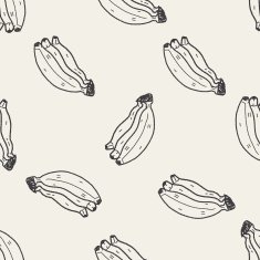 banana doodle seamless pattern background N2