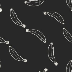 banana doodle seamless pattern background N3