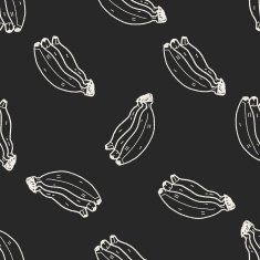 banana doodle seamless pattern background N4