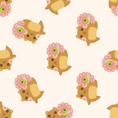 animal squirrel having afternoon tea seamless pattern N2
