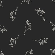 Brontosaurus dinosaur doodle seamless pattern background