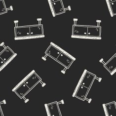 cabinet doodle seamless pattern background N14