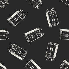 cabinet doodle seamless pattern background N16