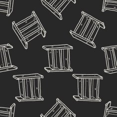 cabinet doodle seamless pattern background N17