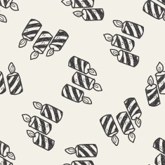 candle doodle seamless pattern background N3