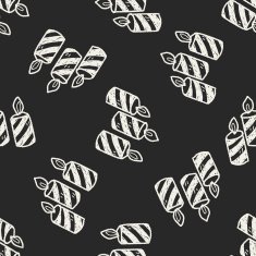 candle doodle seamless pattern background N4