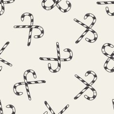 candy cane doodle seamless pattern background N2