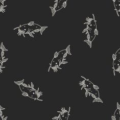 Catfish doodle seamless pattern background N2
