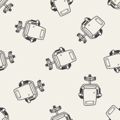 chair doodle seamless pattern background N5