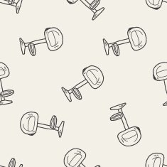 chair doodle seamless pattern background N6