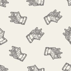 chair doodle seamless pattern background N8