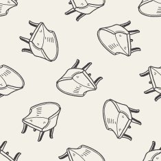 chair doodle seamless pattern background N10