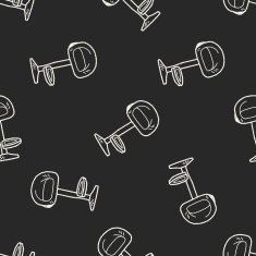 chair doodle seamless pattern background N14