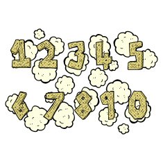 wooden numbers cartoon N3