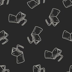 chair doodle seamless pattern background N15