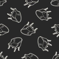 chair doodle seamless pattern background N18
