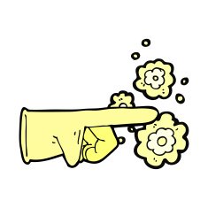 pointing rubber glove cartoon N3
