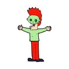 cartoon man in spooky mask N3