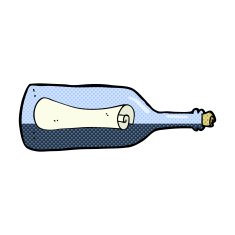 message in a bottle cartoon N8